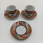 Vintage Ethiopian Cini Coffee Set - Queen Sheba (saba) 2 Cups & 3 Saucers. Fixed Price $9.34.