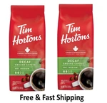 (2 Pack) Tim Hortons Decaf Ground Coffee, 12OZ Bag. Fixed Price $11.00.