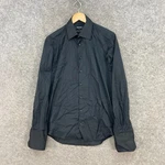 Politix Shirt Mens Small Stretch French Cuff Black Long Sleeve Business 23005. Fixed Price $16.07.