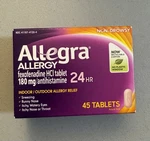 Allegra Allergy 180MG 45 Tabs Indoor & Outdoor Relief. Fixed Price $12.99.