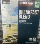 Kirkland Signature Breakfast Blend Organic Light Roast Coffee 120K-CUP Exp 09/26. Fixed Price $57.99.