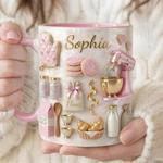 Custom Name Baking Mug Love Cakes Gift Baker Mother's Day Coffee Cup. Fixed Price $13.98.