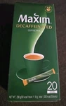 Maxim Decaffeinated Coffee Mix 20T Stick Korean Instant. Fixed Price $14.95.
