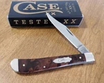 Case Xx New 64063 Brown Maple Burl Handle 1 Blade Slimline Trapper Knife/knives. Fixed Price $94.99.