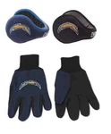 Nfl San Diego Chargers 180S Winter Ear Warmers & Utility Glove Holiday Gift Set. Fixed Price $44.99.