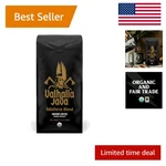 12 Oz Valhalla Java Odinforce Dark Roast - Bold, Organic Arabica Robusta Coffee. Fixed Price $26.99.
