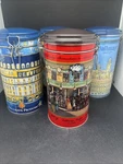 4 Dallmayr Prodomo Coffee Tins Empty. Fixed Price $40.00.