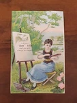 Victorian Trade Card / Acme Coffee, Lady Paints Nature C.late 1800S. Fixed Price $10.99.