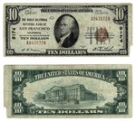 FR.1860-L 1929 San Francisco $10 Federal Reserve Bank Note Fine Scarce. Fixed Price $80.00.