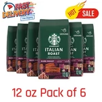 Starbucks Ground Coffee Dark Roast Italian Hot Or Iced 12OZ 6 Bags. Fixed Price $35.89.