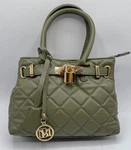 Badgley Mischka Quilted Diamond Small Tote Stone Green BM-4162 Nwt Gold Lock. Fixed Price $39.99.