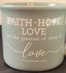 Mother's Day Motivation Christian Coffee Mug Tea Cup W/bookmark: Faith Hope Love. Fixed Price $12.99.