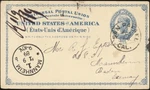U.s., 1889. California Postal History UX6, San Rafael 2680 - Germany. Fixed Price $19.60.