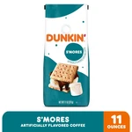 Dunkin Mores Artificially Flavored Ground Coffee, 11 Oz Bag. Fixed Price $11.69.