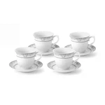 Lorren Home 8 Oz. Porcelain Tea/coffee Set Service For 4-SILVER Floral. Fixed Price $28.82.
