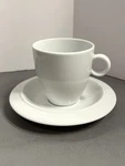 Italian Caffe Alessi Espresso Cup & Saucer Tendentse Germany White Porcelain. Fixed Price $16.99.