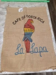 (burlap Coffee Bag - Cafe De Costa Rica Lapa 40X29 Vtg With Tag. Fixed Price $22.00.