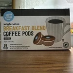 Happy Belly Breakfast Blend Light Roast K-cup Coffee Pods For Keurig, 96 Count. Fixed Price $33.98.