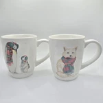 Williams Sonoma Artic Animal Coffee Mug Fox Penguins Christmas Pack 2. Fixed Price $49.97.