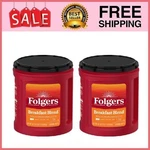 2 Cans Folgers Breakfast Blend Ground Coffee, Smooth & Mild 33.7 Oz. Fixed Price $43.57.