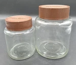 Vtg Nestle Sunrise Instant Coffee Jars, Glass Brown Plastic Screw Tops. Fixed Price $19.97.
