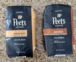 Peets Ground Coffee Costa Rica & Colombia 2 Bag Lot 10.5OZ New Sealed. Fixed Price $12.99.