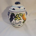 Vintage Ceramiche Il Ponte Caffe Coffee Canister Majolica Pottery Fruit -italy. Fixed Price $35.00.