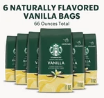 6 Bags- Starbucks Vanilla Flavored Ground Coffee 11 Ounce Premium. Fixed Price $74.86.