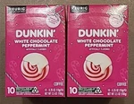 Dunkin' White Chocolate Peppermint Pods Perfect Holiday Coffee 10 2 Boxes. Fixed Price $24.99.