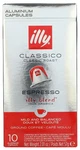 Illy Classico Espresso Aluminum Coffee Capsules 10 Count. Fixed Price $107.99.