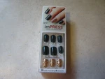 1 Impress Flash Mob Press-on Nails Short Black Gold Glitter 62306 76002. Fixed Price $12.00.