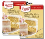 Duncan Hines Signature Perfectly Moist French Vanilla Cake Mix 15.25OZ (2 Boxes). Fixed Price $15.99.