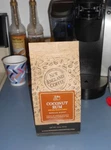 New England Coconut Rum Ground Coffee 1LB. Bag Med. Roast. Fixed Price $15.00.