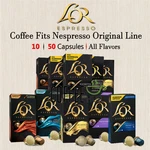 Lor Coffee 10 Capsules 50 Pods Variety Fits Nespresso Original Line. Fixed Price $23.74.