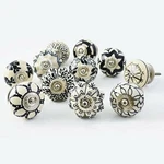 10 Black White Creme Cream Ceramic Kitchen Cabinet Knobs Drawer Door Handle. Fixed Price $29.99.