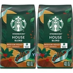 2 Packs Starbucks House Blend Whole Bean Coffee 40 Oz Each = 80. Fixed Price $59.80.