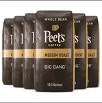 Peets Big Bang Medium Roast Coffee Pack 6 Whole Bean 10.5 Ounce Bags. Fixed Price $34.79.