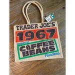 Trader Joes 1967 Coffee Beans Pasadena Jute Tote Bag Reusable Gallon Nwt. Fixed Price $17.00.