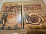 Vintage Walmart Blend Coffee Canvas Wall Calm Copper Tones Set 2. Fixed Price $29.99.