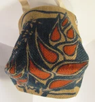 Caribou Coffee Burlap Sack Purse Womens 12 X 9 Blue Vtg Hand Book Beach Bean Bag. Fixed Price $27.27.
