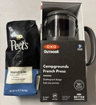16 Oz Fresh Whole Bean Peets Breakfast Blend Coffee + Brand New Oxo French Press. Fixed Price $34.99.