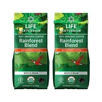 Life Extension Rainforest Blend Whole Bean Coffee Organic 12 Ounces Pack. Fixed Price $36.99.