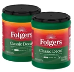 (2 Pack) Folgers Decaf Coffee Ground Classic Medium Roast 9.6 Oz Canister. Fixed Price $13.46.