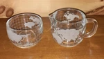 Nestle Nescafe Coffee World Glass Creamer And Open Sugar Bowl. Fixed Price $12.00.