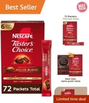 Enjoy Nescaf House Blend Instant Coffee - 72 Quick Brew Packets, Caffeinated. Fixed Price $46.99.