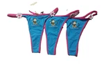 New La Senza Women's Cheeky Monkey Daisy Thongs, Blue Uk 8 - 3 Pack. Fixed Price $15.78.