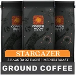 Copper Moon Coffee, Stargazer, Medium Roast, Ground, 3 X 12OZ. Fixed Price $36.99.