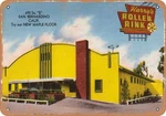 Metal Sign - California Postcard Harry's Roller Rink, 690 So. 'e' San Bernard. Fixed Price $19.95.