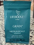Lifeboost Grata Medium Roast Ground Low Acid Single Origin Organic Coffee. Fixed Price $26.00.
