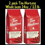 Tim Hortons Whole Bean Medium Roast 2 Pack 100% Arabica Canada Favorite Coffee. Fixed Price $36.99.